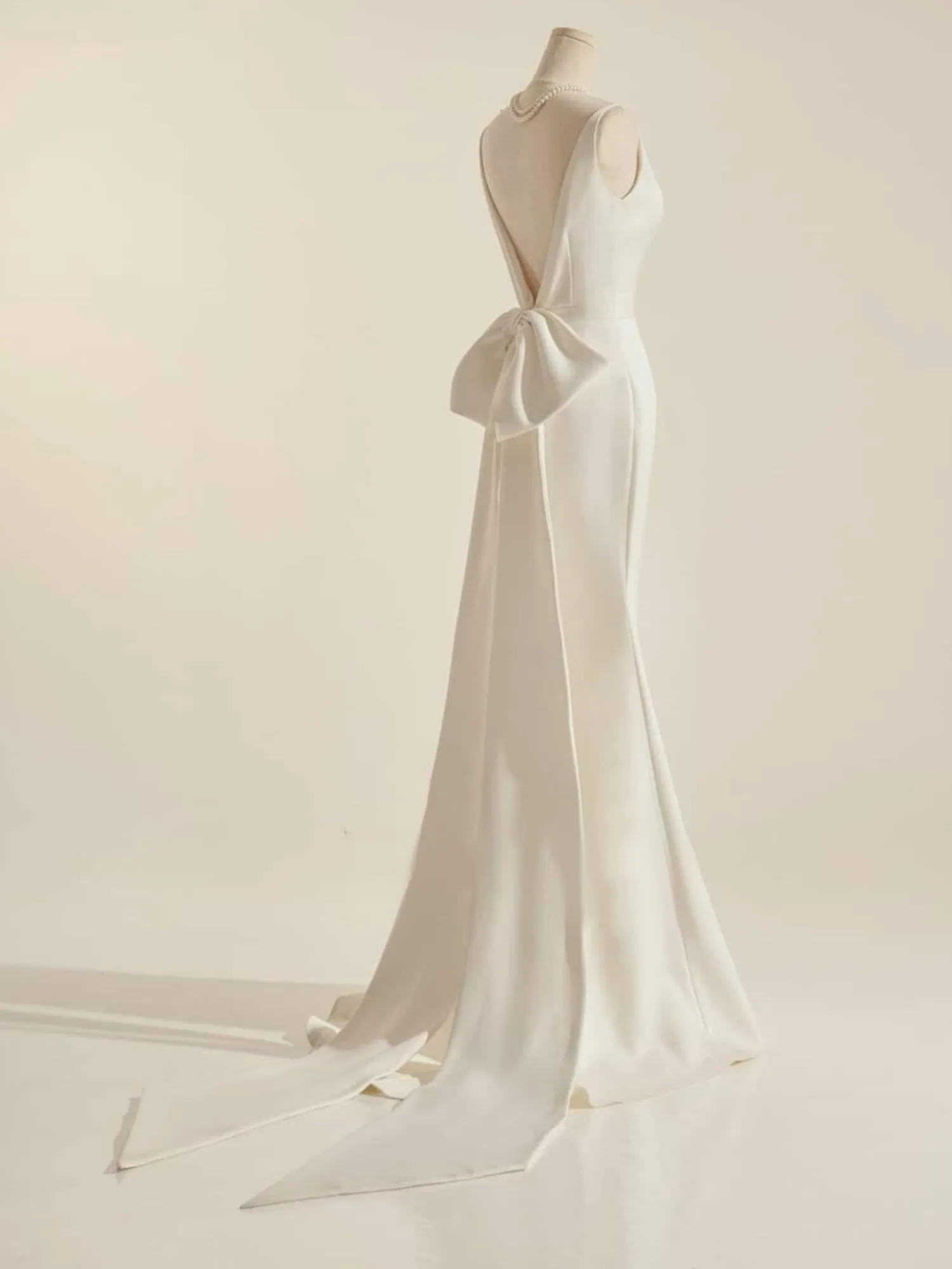 Rova | Simple Sleeveless Mermaid Wedding Dress With Sexy Bow sold by KissProm product image thumbnail 2