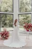 Fairy Mermaid Satin Long Wedding Dresses with Long Sleeves sold by KissProm