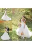 V-neck Ruffles Tiered Skirt A-line Lace Organza Wedding Dress with Cap Sleeves sold by KissProm