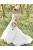 V-neck Ruffles Tiered Skirt A-line Lace Organza Wedding Dress with Cap Sleeves sold by KissProm