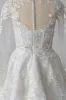 Marilla | Short White A-Line Illusion Neck Long Sleeves Lace Wedding Dresses sold by KissProm