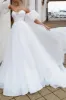 A Line Sweetheart White Hall Casual Wedding Dress Simple Bridal Gowns sold by KissProm