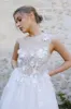 Jewel-Neck Sleeveless A-Line Tulle Pleated Dress With Appliques And Illusion sold by KissProm
