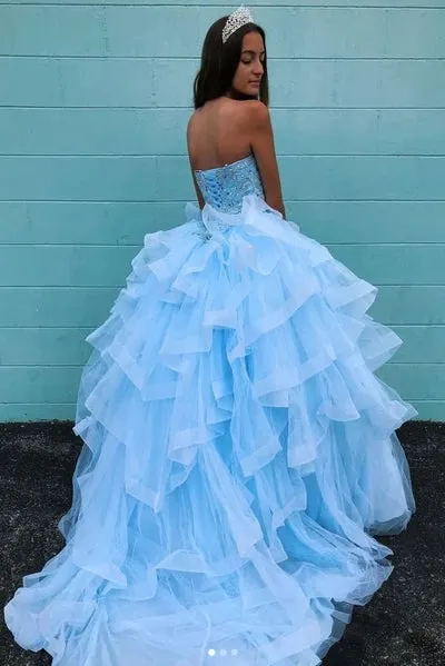 Ball Gown Sweetheart Sky Blue Party Quinceanera Dresses sold by KissProm product image thumbnail 2