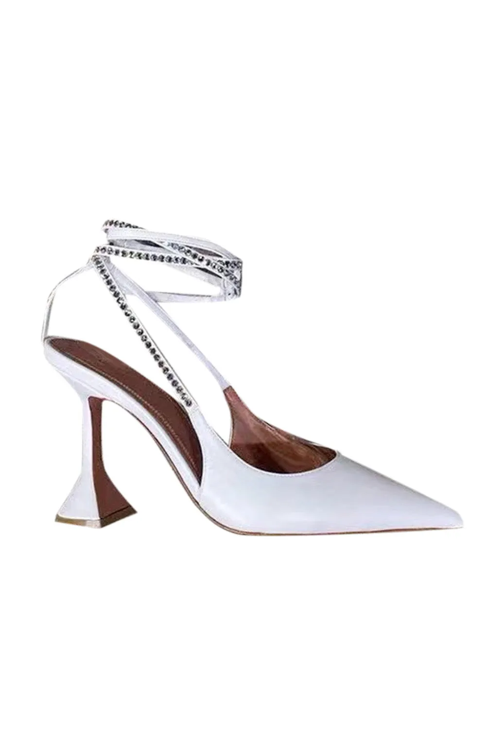 White Lace Up High Heel Sandals sold by KissProm product image thumbnail 2
