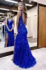 Avianna |Mermaid V Neck Sequined Lace Prom Dress with Slit sold by KissProm