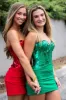 Pippa | Red Sweetheart Short Homecoming Dress with Cut Glass Mirrors sold by KissProm