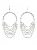 Silver Rhinestones Tassel Hoop Round Earrings sold by KissProm