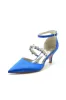 Crystal Strap Satin Middle Heels sold by KissProm