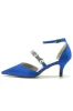 Crystal Strap Satin Middle Heels sold by KissProm