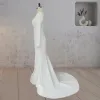 Mermaid Scoop Neck V Back Satin Wedding Dress sold by KissProm