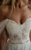 Orlanda | A-Line Lace White Lace-Up Off-the-Shoulder Wedding Dress with Slit sold by KissProm