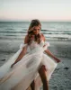 Fairy Off the Shoulder Tulle Wedding Dresses with Slit sold by KissProm