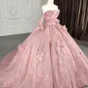 Romantic Pink beading Quinceanera Dress Sequined Sleeveless with Bowknot sold by KissProm