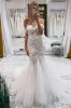 Ivory Off the Shoulder Long Lace Mermaid Wedding Dress sold by KissProm