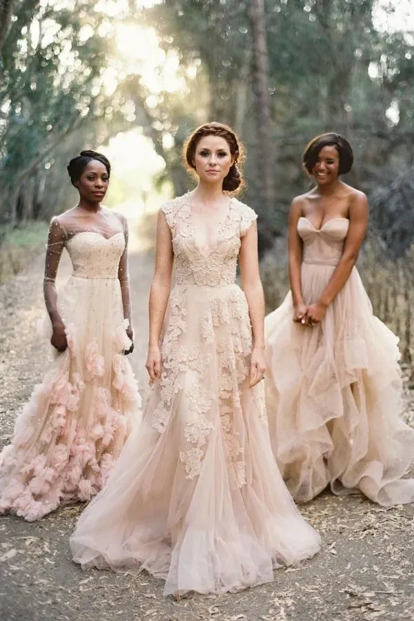 High Quality V-neck Sleeveless Floor-length Wedding Dress with Lace sold by KissProm product image thumbnail 3