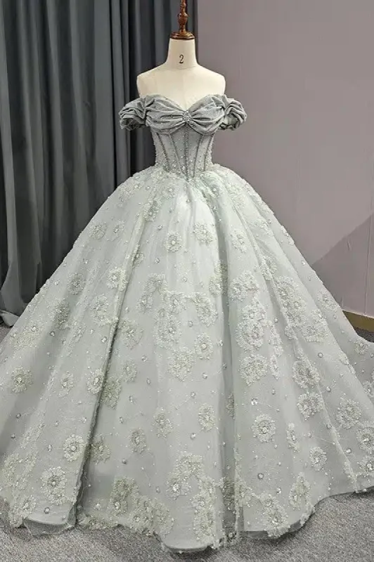 Quinceanera Dress Elegant Grey Quinceanera Dresses Sweetheart Sleeveless Ball Gown Party Dresses sold by KissProm