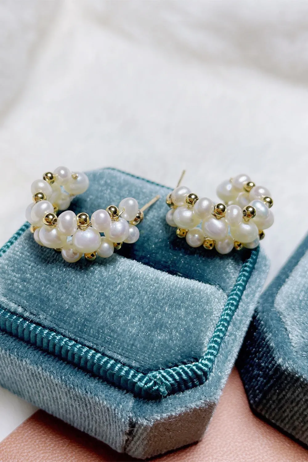 Vintage Pearl Hoop Earrings sold by KissProm product image thumbnail 2
