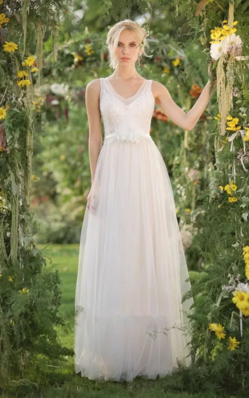 Chiffon Tulle Lace Weddig Dress With Beading Sequins sold by KissProm