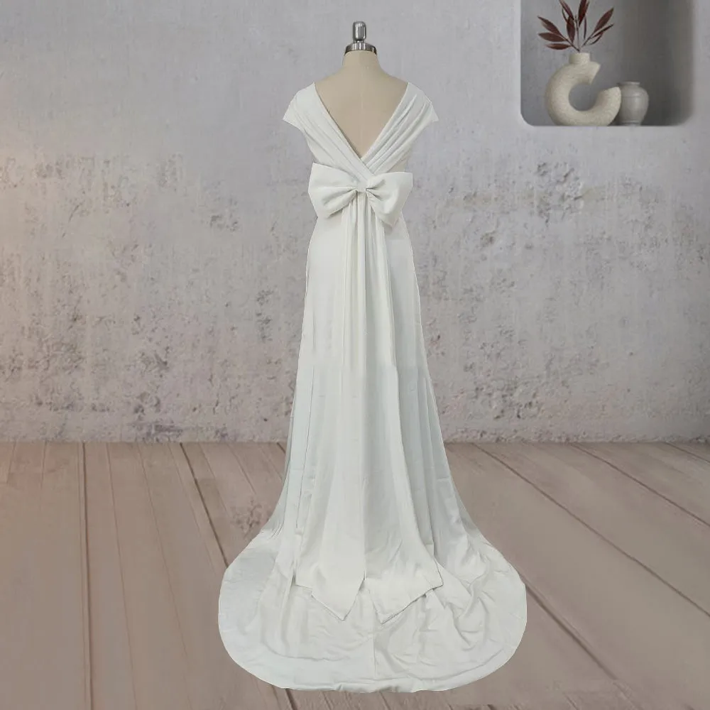Mermaid Satin Sweep Train Wedding Dress With Train sold by KissProm product image thumbnail 2