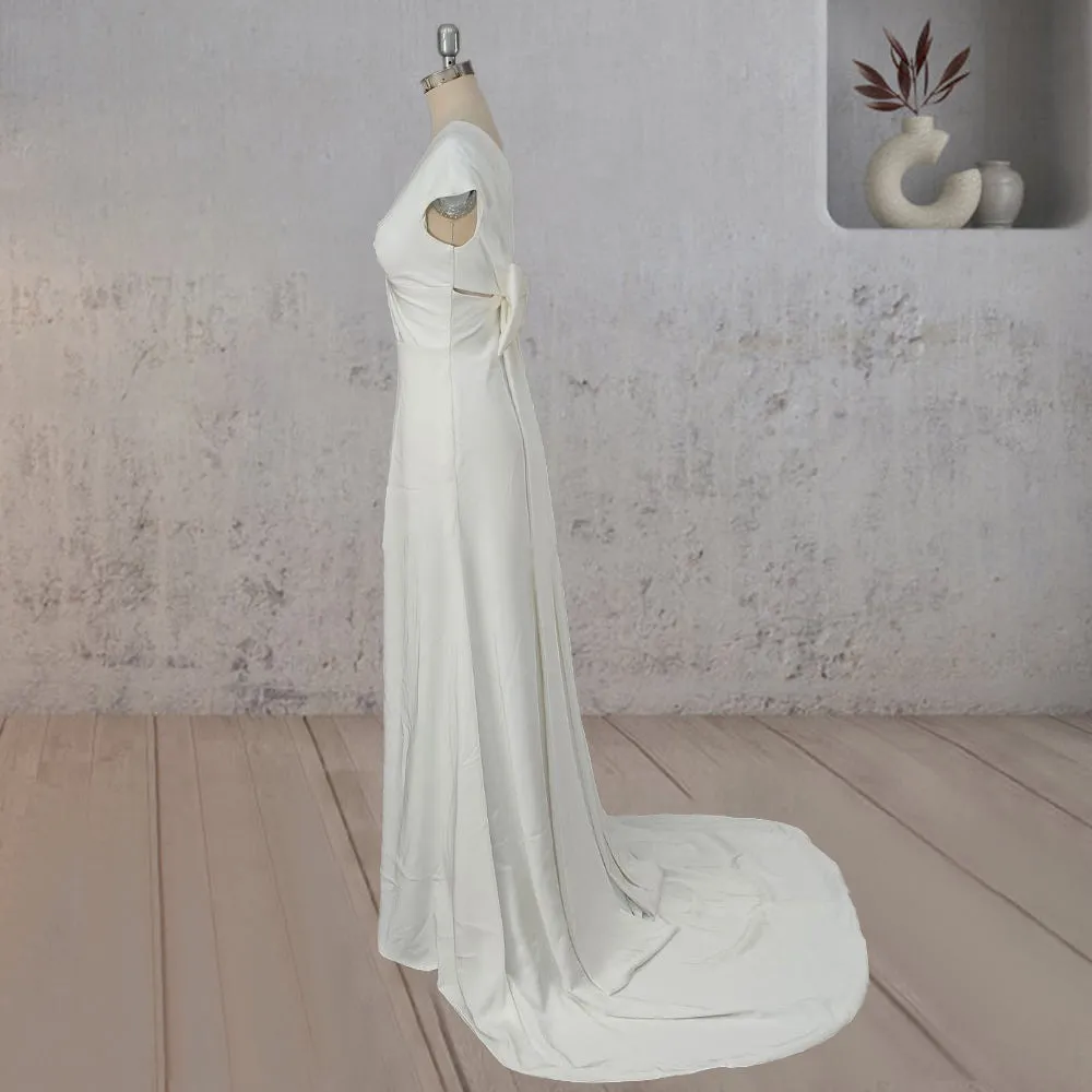 Mermaid Satin Sweep Train Wedding Dress With Train sold by KissProm product image thumbnail 3