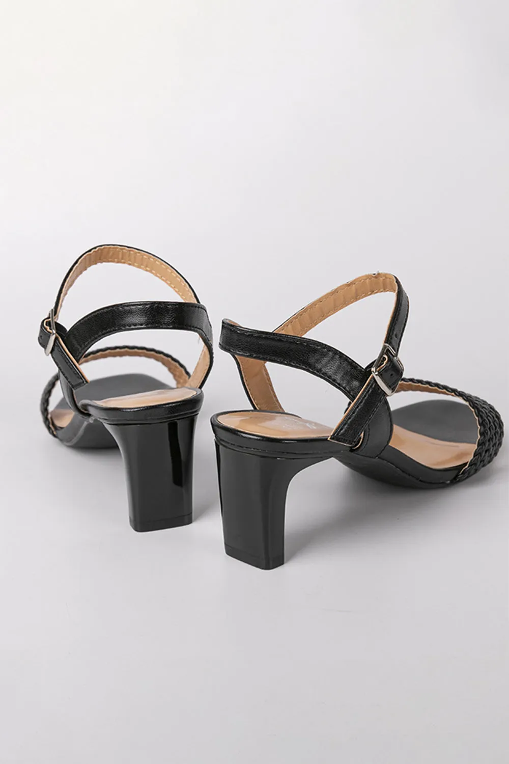 Outdoor Sandals Peep Toe Chunky Heel Fashion Shoes With Buckle Braided Strap sold by KissProm product image thumbnail 3