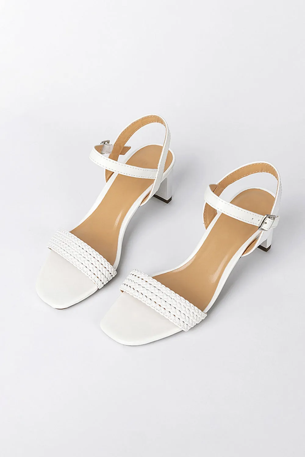 Outdoor Sandals Peep Toe Chunky Heel Fashion Shoes With Buckle Braided Strap sold by KissProm product image thumbnail 5