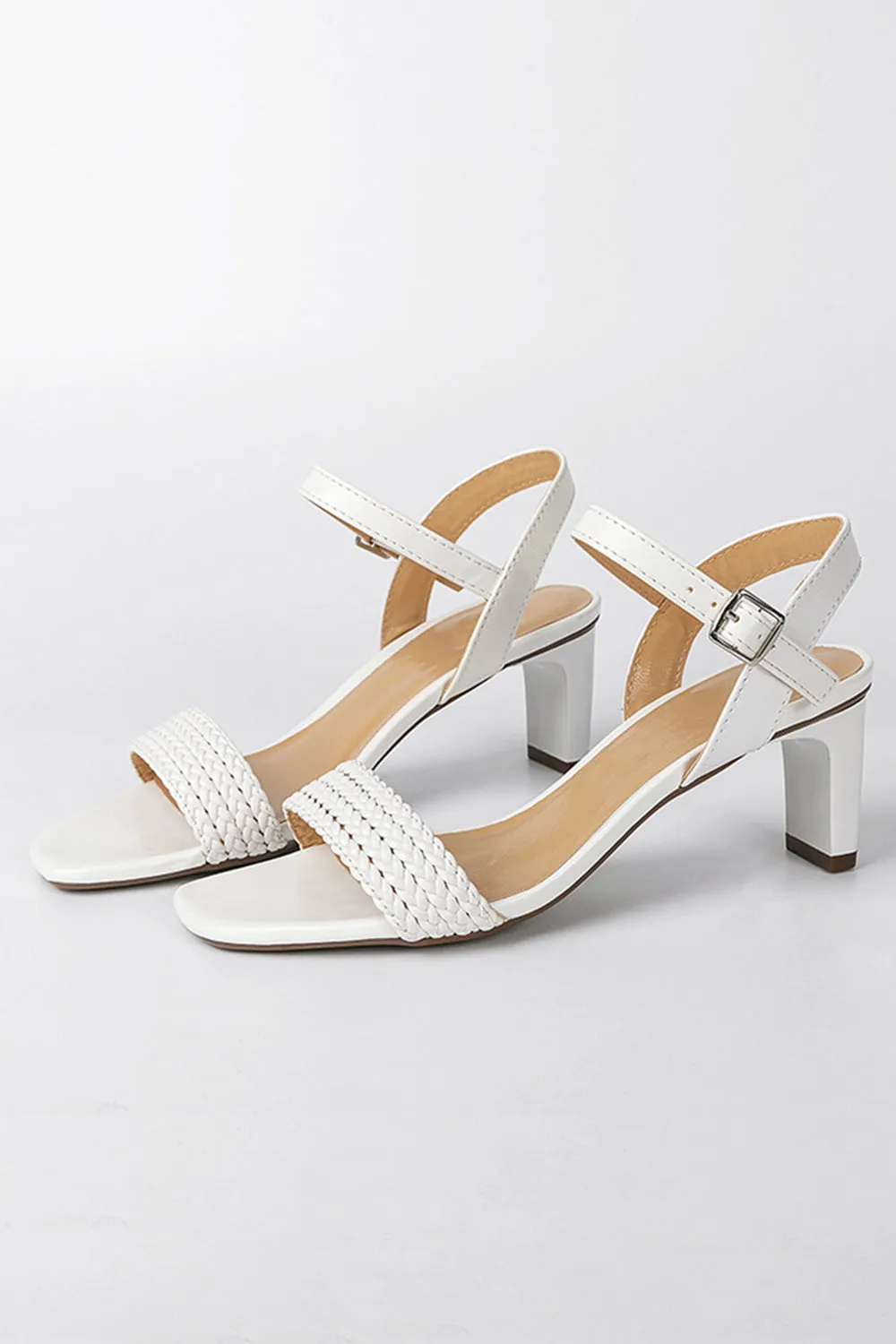 Outdoor Sandals Peep Toe Chunky Heel Fashion Shoes With Buckle Braided Strap sold by KissProm product image thumbnail 4