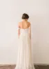 Chiffon  A-line Off-the-Shoulder Backless Beach Wedding Dress with Lace Bodice sold by KissProm
