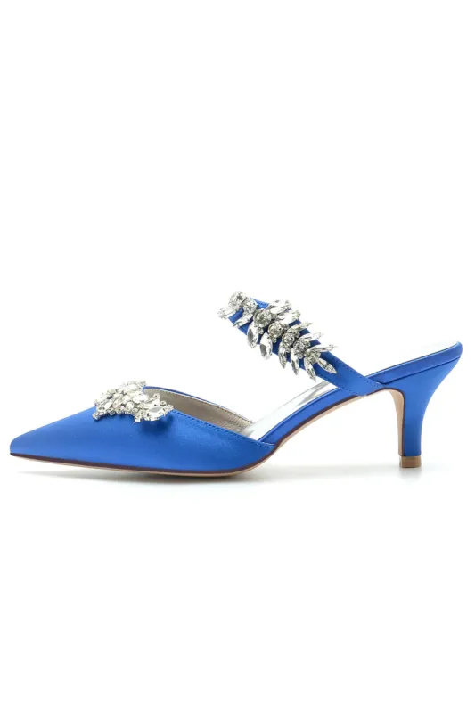 Crystal Strap Pointed Toe Satin Hign Heels sold by KissProm