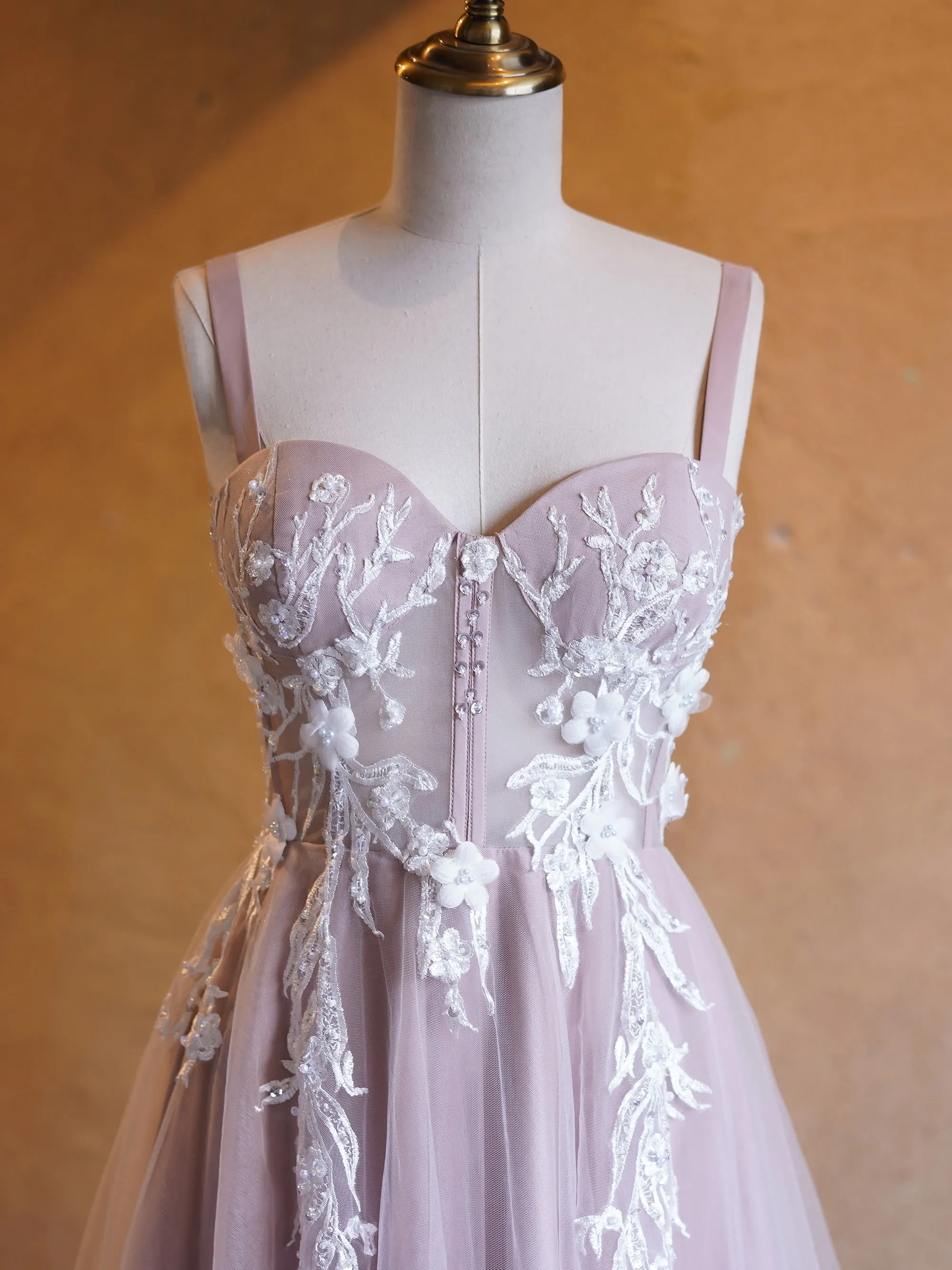 Felicity |Lavender A-line Sweetheart Neckline Tulle Sweep Train Prom Dress sold by KissProm product image thumbnail 3