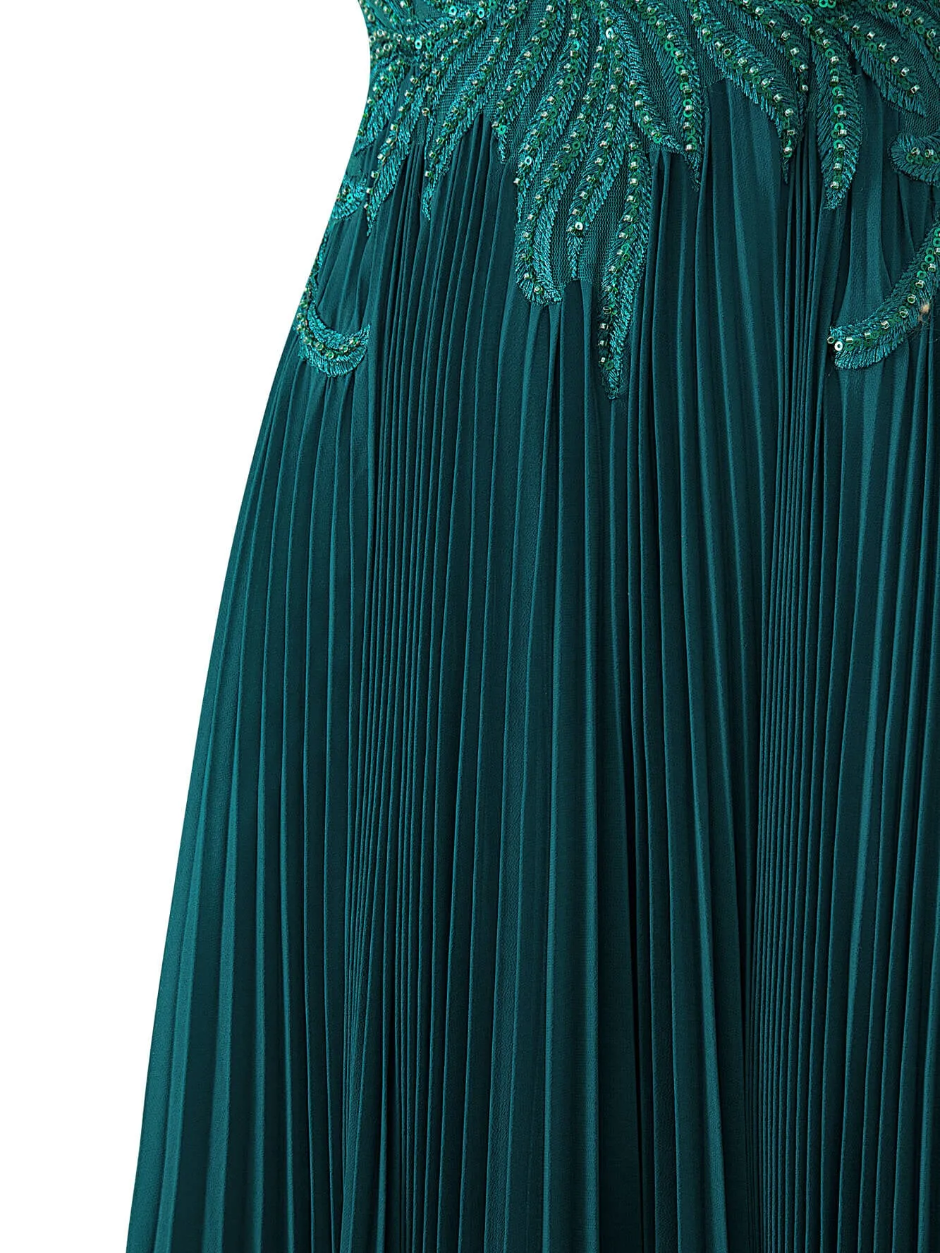 Abigail Dark Green | A-line V-neck Chiffon Prom Dress sold by KissProm product image thumbnail 4