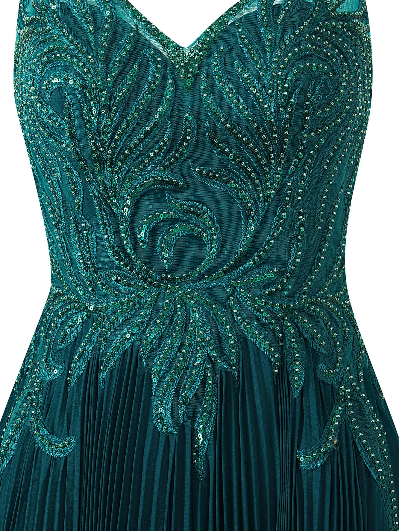 Abigail Dark Green | A-line V-neck Chiffon Prom Dress sold by KissProm product image thumbnail 2