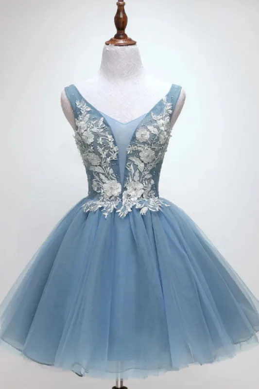 Lauren |Princess Tulle Appliqued Homecoming Dress sold by KissProm