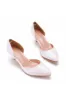Simple Elegant Mid Cutout Two-Piece Slip on Pointed Toe Kitten Heels sold by KissProm