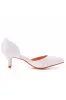 Simple Elegant Mid Cutout Two-Piece Slip on Pointed Toe Kitten Heels sold by KissProm