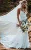 Amal | Spaghetti V-neck Mermaid Vintage Lace Flowers Sexy Backless Wedding Dress with Train sold by KissProm