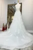 A-Line White Floral Applique Sweetheart Long Wedding Dress with Sweep Train sold by KissProm