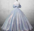 Glitz Mermaid Blue Bridal Gown Fairy Prom Dress Dress sold by KissProm