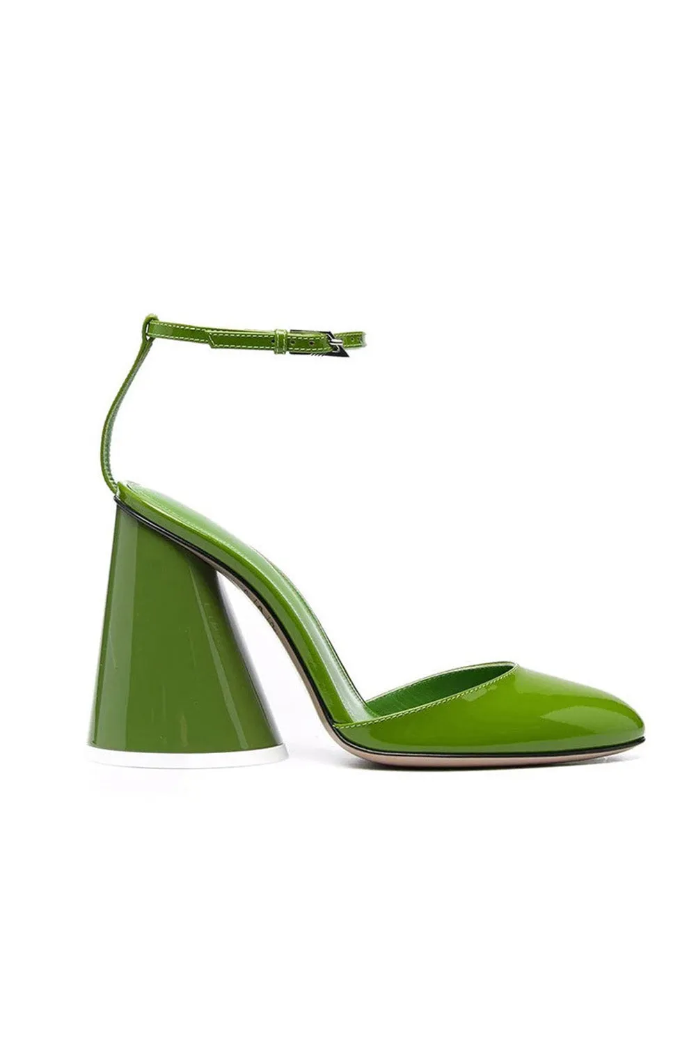 Green Ankle Strap Block Heel Sandals sold by KissProm
