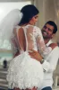 Fiorella | A-Line Scoop Lace Applique Long Sleeves Short-Mini Wedding Dresses sold by KissProm