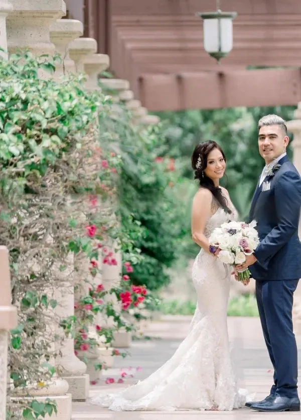 Beaded Lace Mermaid Spaghetti Straps Sleeveless Wedding Dresses sold by KissProm product image thumbnail 2