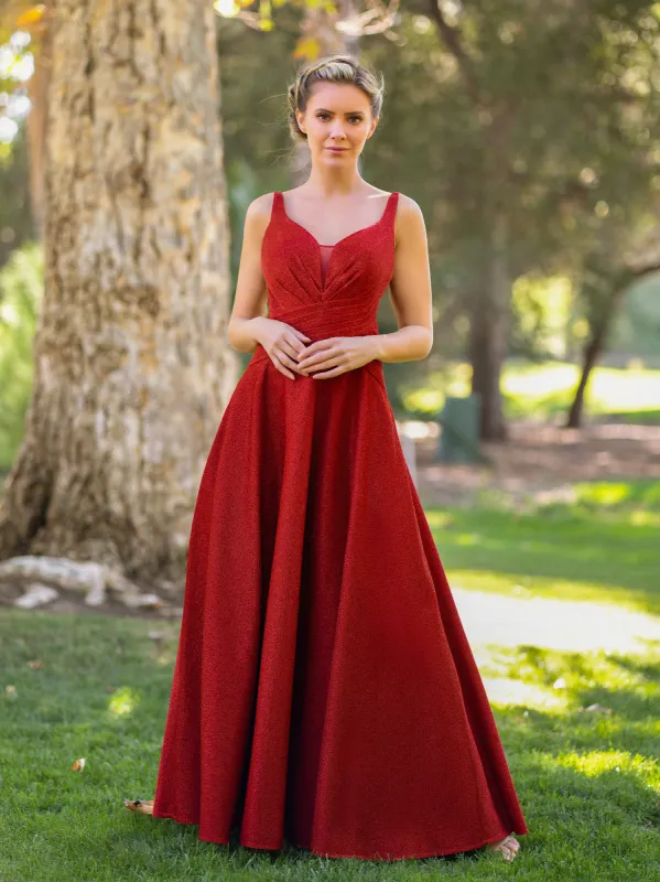 Deep V-neck A-line Floor Length Dress sold by KissProm