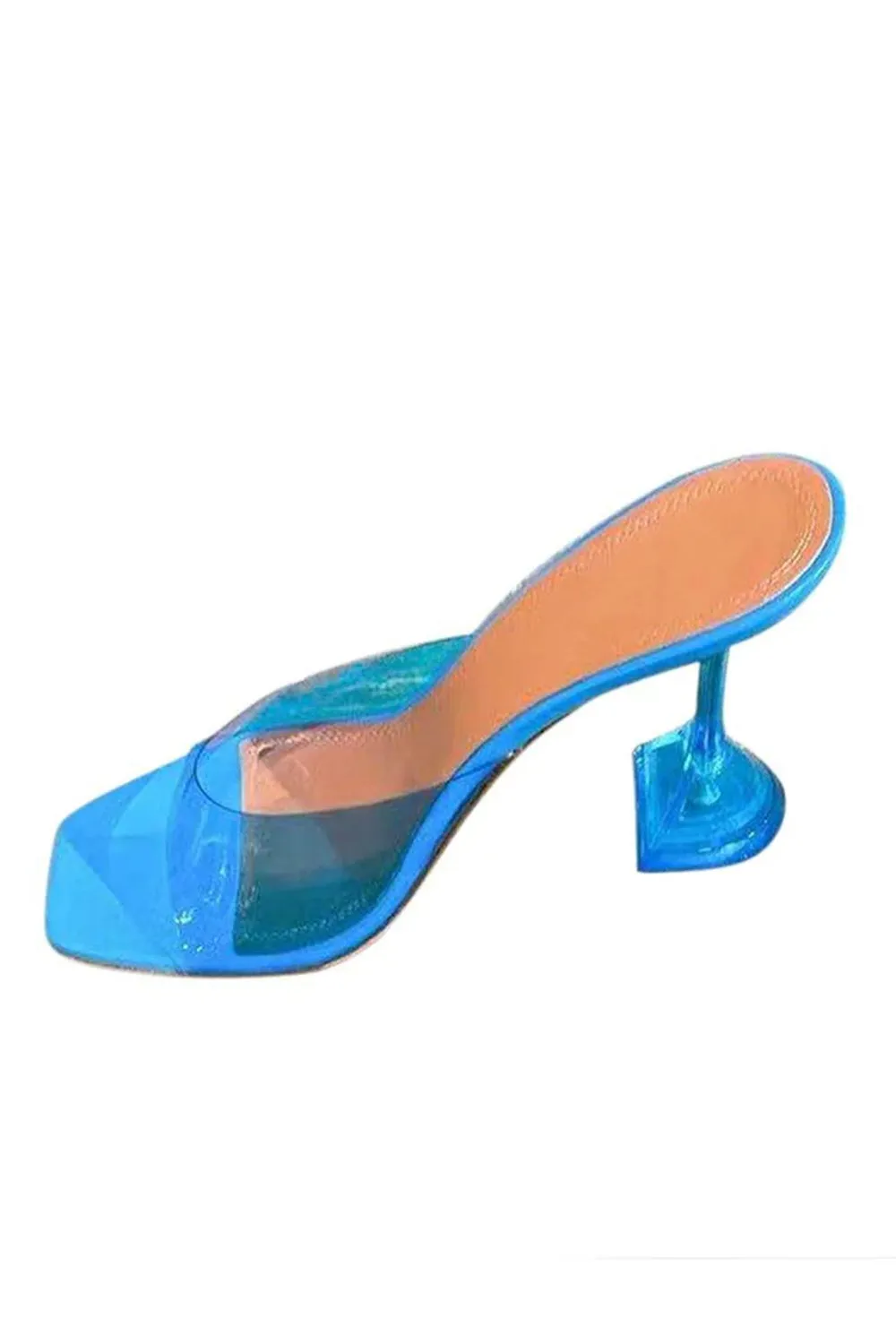 Pink High Heel Naked Mules Sandals sold by KissProm product image thumbnail 4