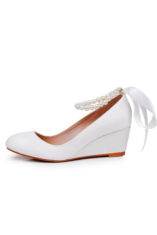 Round Toe Platform Heels Beaded Mary Janes sold by KissProm