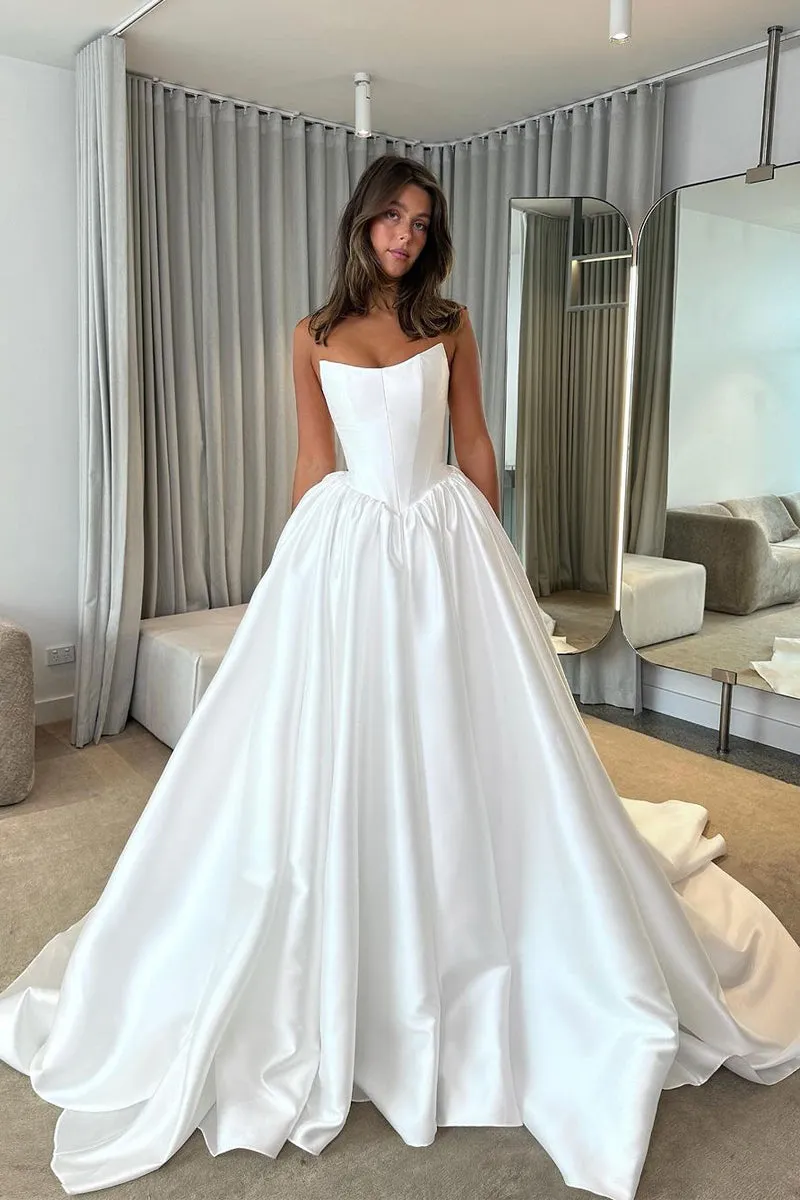Ayasha | Ball Gown Strapless Satin Wedding Dresses sold by KissProm product image thumbnail 2
