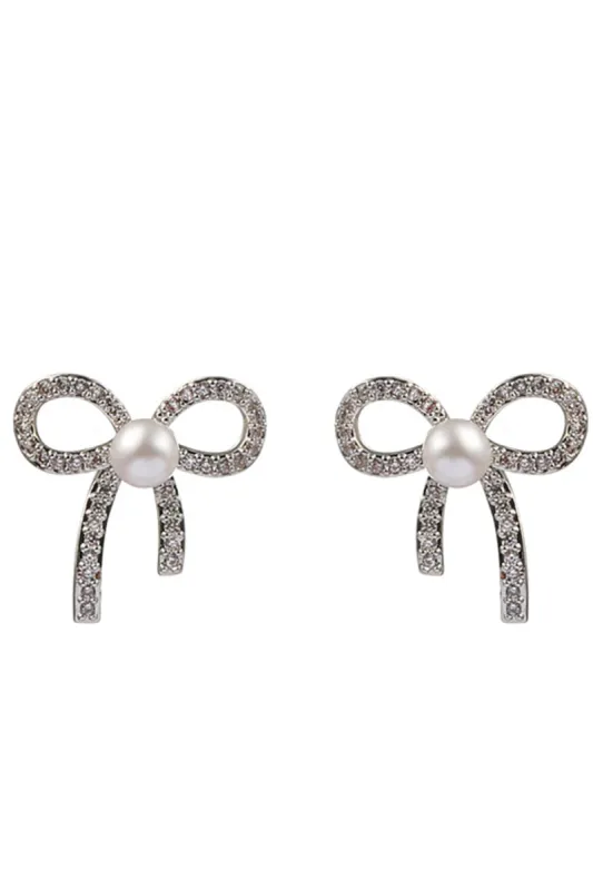 Beading Bows Pearl Earring sold by KissProm