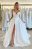 Gorgeous A Line V Neck Organza Long Wedding Dresses with Appliques sold by KissProm