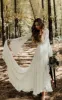 Tiffania | Simple Casual Long Sleeves Boho Lace Wedding Dress With Sweep Train sold by KissProm