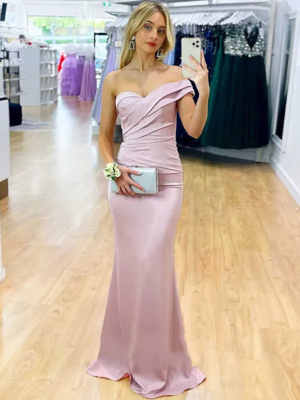 Satin Mermaid One Shoulder Purple Long Prom Dress sold by KissProm